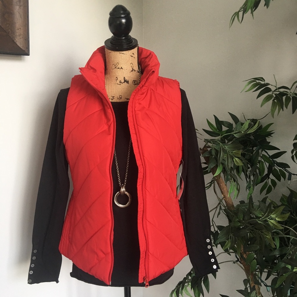 New York & Company Red Puffer Vest